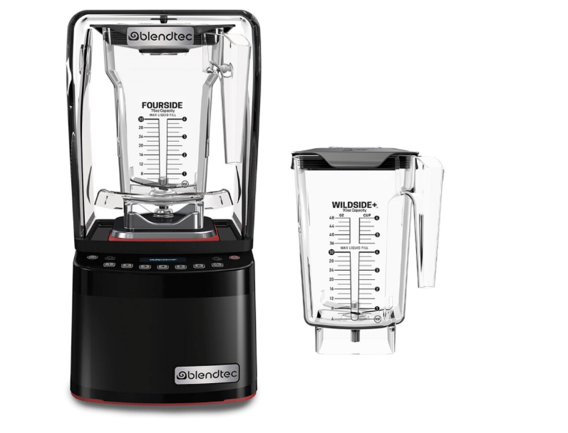 BLENDTEC - S885D2101-EUB1GB1D - Frullatore professionale STEALTH 885 con 2 caraffe WILDSIDE+ con coperchio piatto morbido (1800 W) - (3,8 HP)